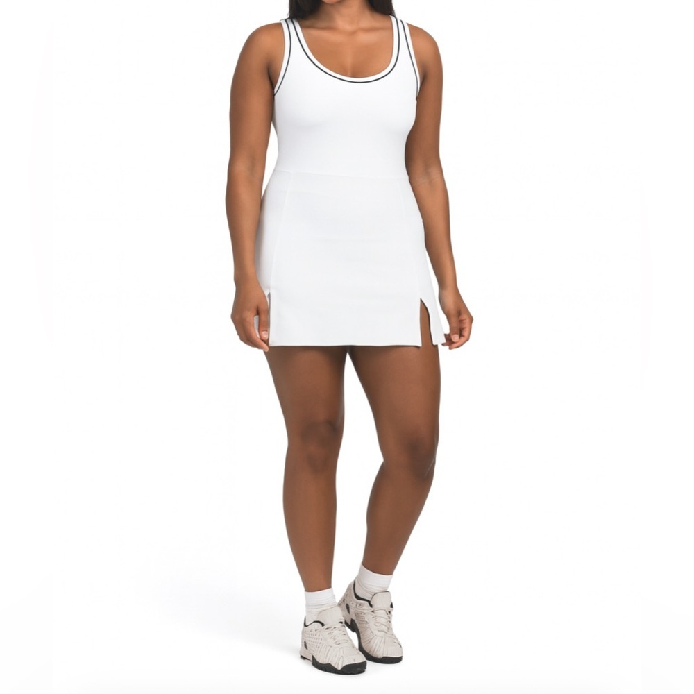 Gottex White Racer Back Mini Dress Athletic Tennis Style Size Large NWT| Fitness